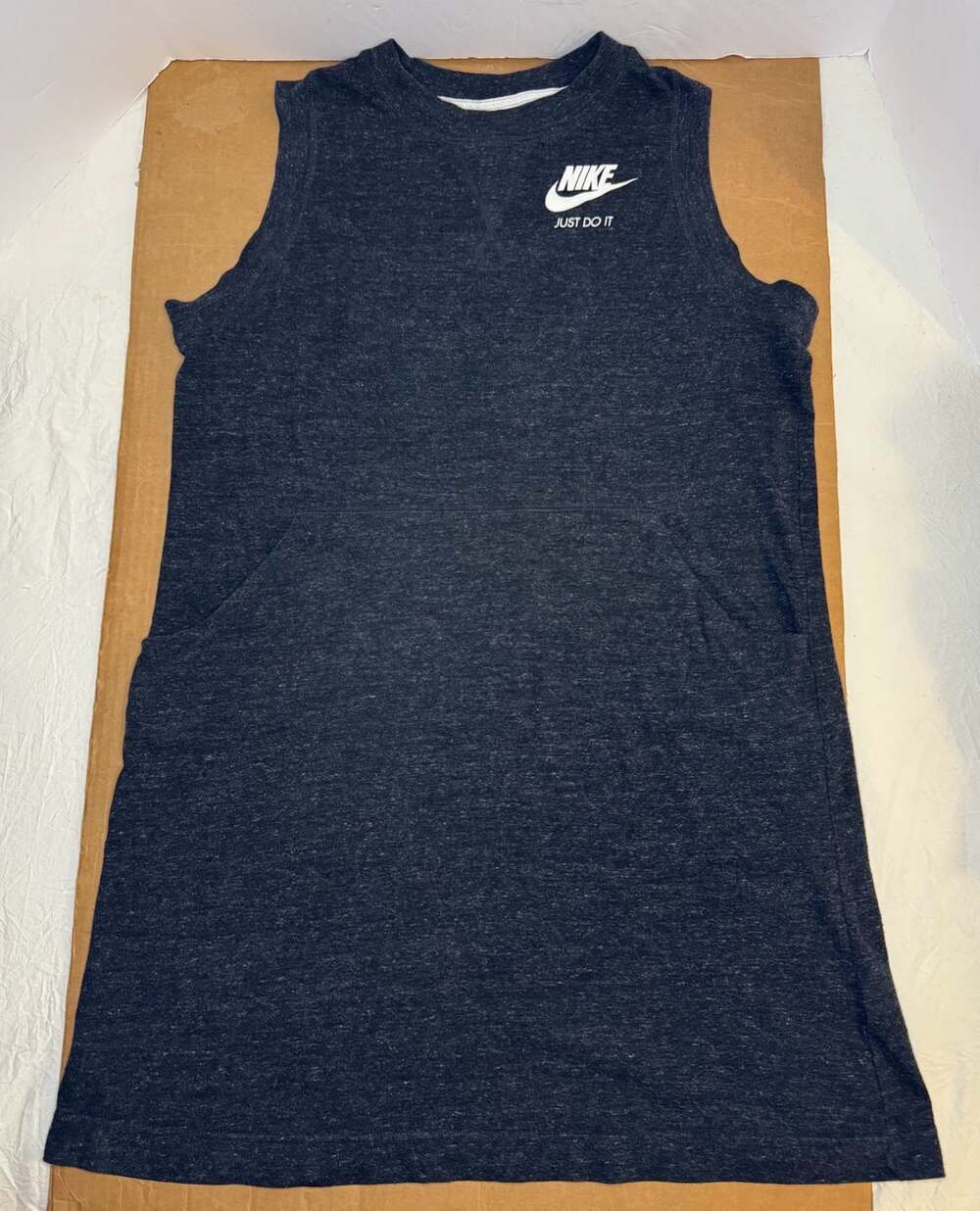 Vintage Nike Tank Dress Womens XL Heather Gray Sleeveless Casual Activewear